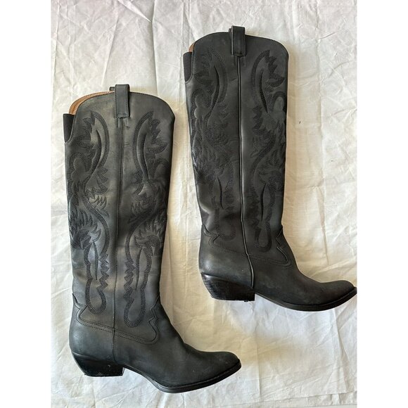Jeffrey Campbell Calvera-2k Boots Black Washed Leather Western